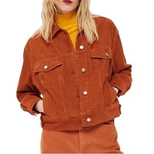 Topshop | Burnt Orange Boxy Oversized Corduroy Jacket Size 4